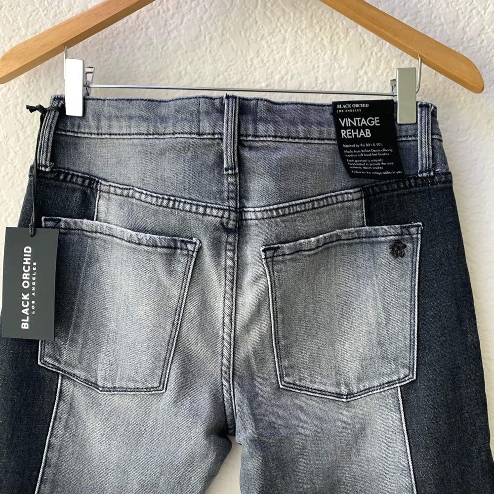 Black Orchid Side Panel Boyfriend Jeans Raw Hem - Picture 4 of 8